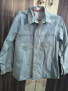 Zara Light Wash Denim Shirt