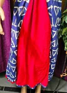 Stylish Blue &amp; Red Geometric Print Kurti