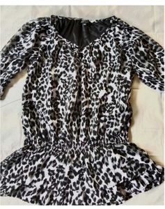 Chic Leopard Print Sheer Sleeve Top