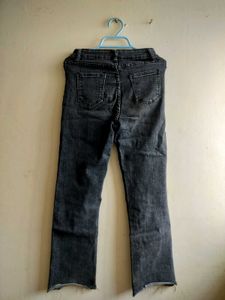 Washed Black Flare Jeans