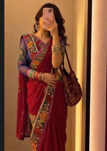 Designer hot Red Saree❤️