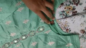 Green Embroidered Kurta