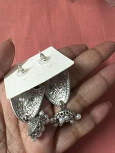 Unique Tribal Design Earrings with Pearls