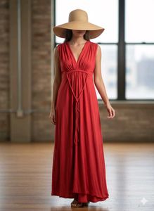 Boho Chic Red Maxi Dress