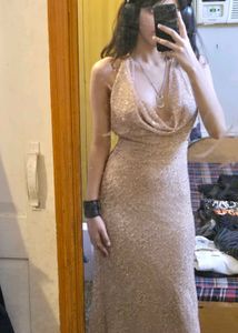 ZARA halter neck sequin maxi dress