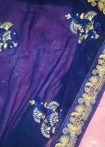 Embroidered Blue Saree
