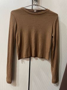 Ribbed Long Sleeve Crop Top