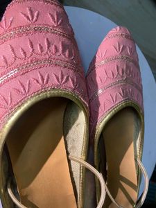 Pink Party Wear Suit With Jutti