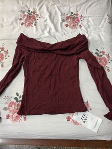Maroon Off-Shoulder Top