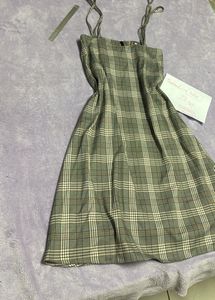 Plaid Spaghetti Strap Dress 34+