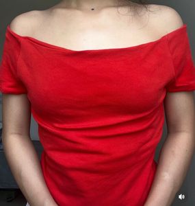 Chic Red Off-Shoulder Top