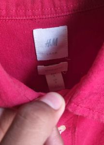 Men's Red Button-Down Shirt