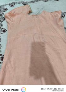 Peach Embroidered Kurta