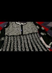 Black Embroidered Chikan Kari Kurti
