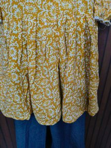 Yellow Printed Kurta with Blue Palazzos jens