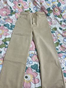 Women Straight Fit Denim Camel Colored Jeans