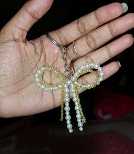 Beaded Bow Keychain