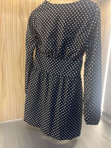 Chic Black Polka Dot Button-Up Dress