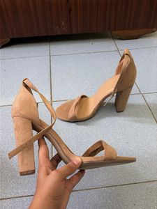 Suede Block Heel Sandals