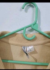 Beige Cropped Polo Top