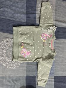 Cute Polka Dot Floral Sweatshirt 2 pieces