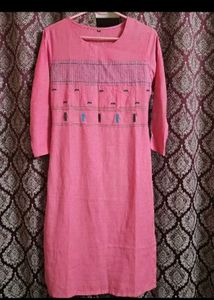 Pretty Pink Embroidered Kurta