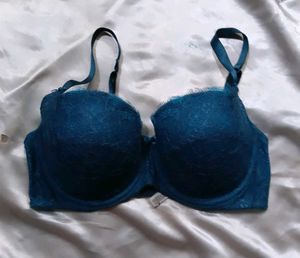 Teal Lace Padded Bra