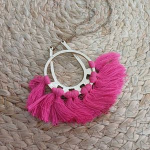 Boho Tassel Necklace with Turquoise beadwork