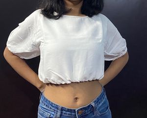 SALE White Crop Top - Stylish & Chic