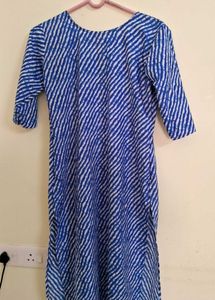 Blue Striped Crepe Kurta