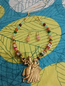 Brand New Necklace Radha Krishan Panded With Earri