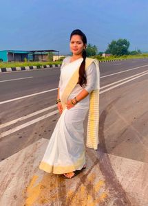Elegant White Kerala Cotton Saree