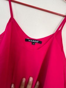 Women's Pink Spaghetti Strap Crop Top
