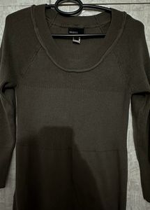 Mango Sweater In Olive Colour