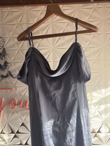 Sleek Grey Off-Shoulder Dress