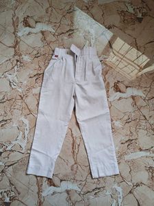 Cream Colored Pleated Trousers