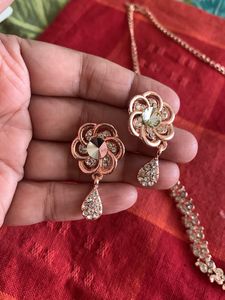 Rose Gold And Silver Necklace Set