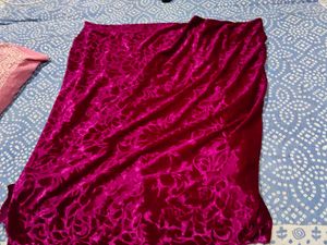 Vibrant Pink Velvet dress material piece cloth