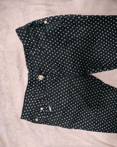Women Skinny Fit White, Black Cotton Blend Trouser