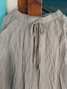 #Boutique Korean Type Mid Length Flared Grey Skirt