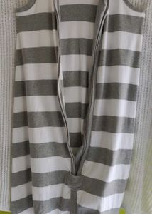 Striped Sleeveless Zip-Up Sleep Sack