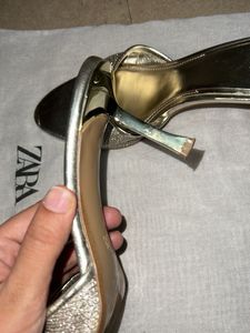 Zara light gold mules