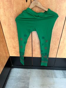 New Green Printed Leggings