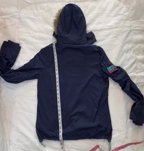 Superdry Navy Blue Faux Fur Hooded Jacket