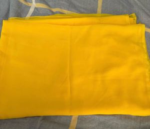 Vibrant Yellow Chiffon Saree