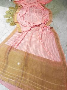 100% Pure silk peach Khaddi Georgette