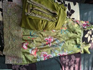 Olive Green Kurta Sarara Set 🥳Diwali sale
