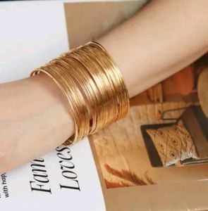Elegant Gold Wire Cuff Bracelet
