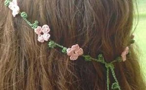Crocheted Flower Hair Vine