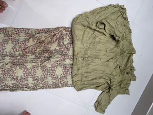 Kurta Suit Set - Light Green Floral